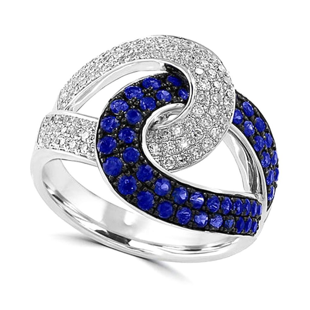 💍 Cross Surround Tiny Zircons Interlaced Design Silver Rings for Women, PD408